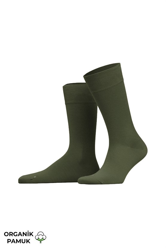 Mısırlı Erkek Organik Pamuklu Soket Çorap Haki