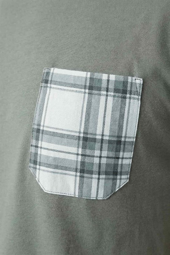 Mısırlı Erkek Pamuk Ekoseli Pijama Takım Adaçayı Yeşili