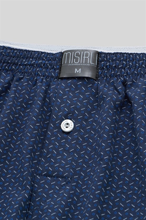 Mısırlı Erkek Pamuklu Artemis Desenli Şort Boxer Lacivert