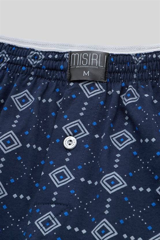 Mısırlı Erkek Pamuklu Artemis Desenli Şort Boxer Baklava Desenli