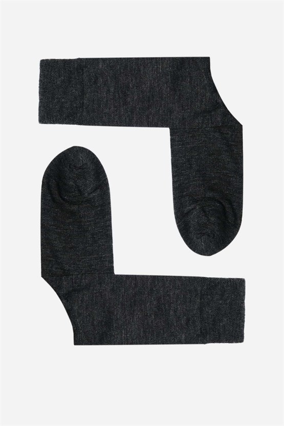 Mısırlı Erkek Soft Wool (Koyun Yünü) Tekli Soket Çorap Antrasit