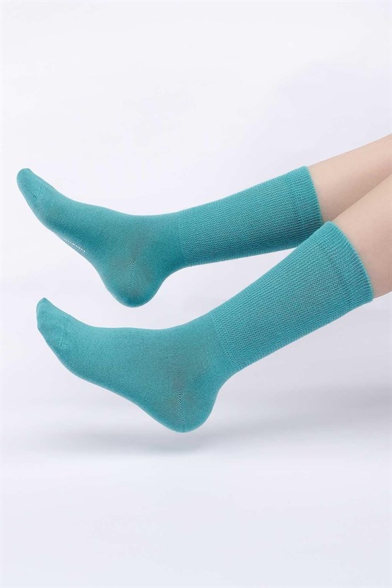 Mısırlı Kadın %10 GÜMÜŞ Madeni İçerikli Soket Çorap Mavi