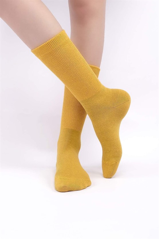 Mısırlı Kadın %10 GÜMÜŞ Madeni İçerikli Soket Çorap Sarı