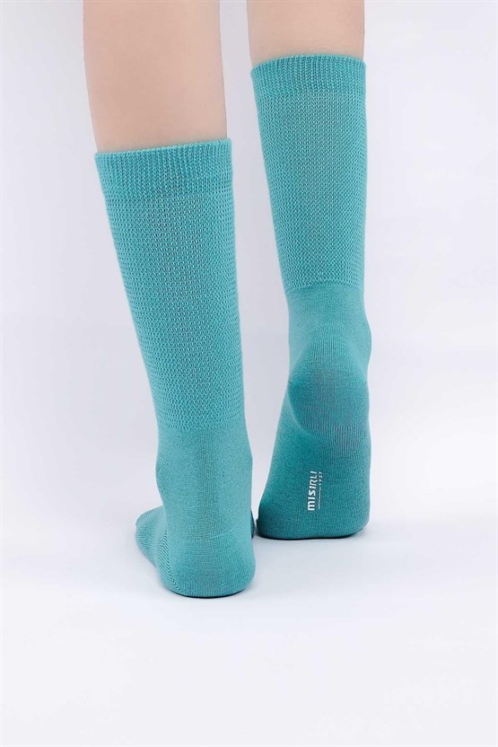 Mısırlı Kadın %10 GÜMÜŞ Madeni İçerikli Soket Çorap Mavi