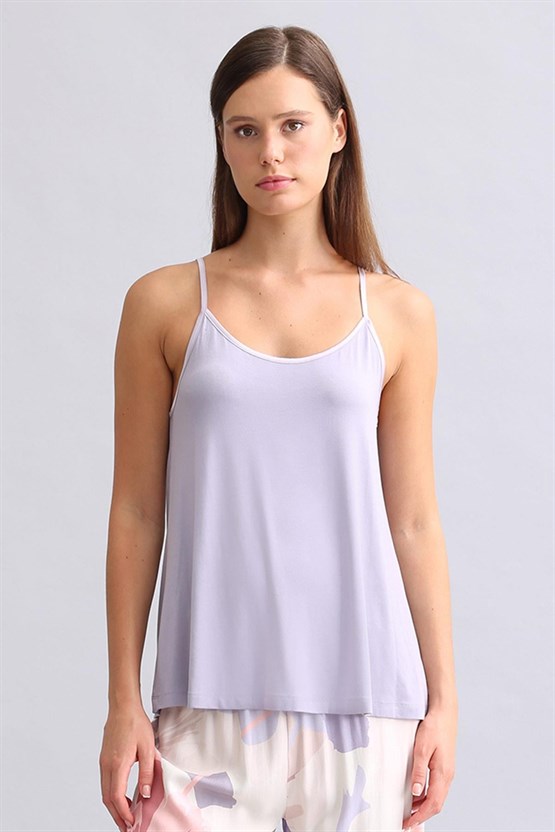 Mısırlı Kadın Bambu Atlet Pijama Üst Violet