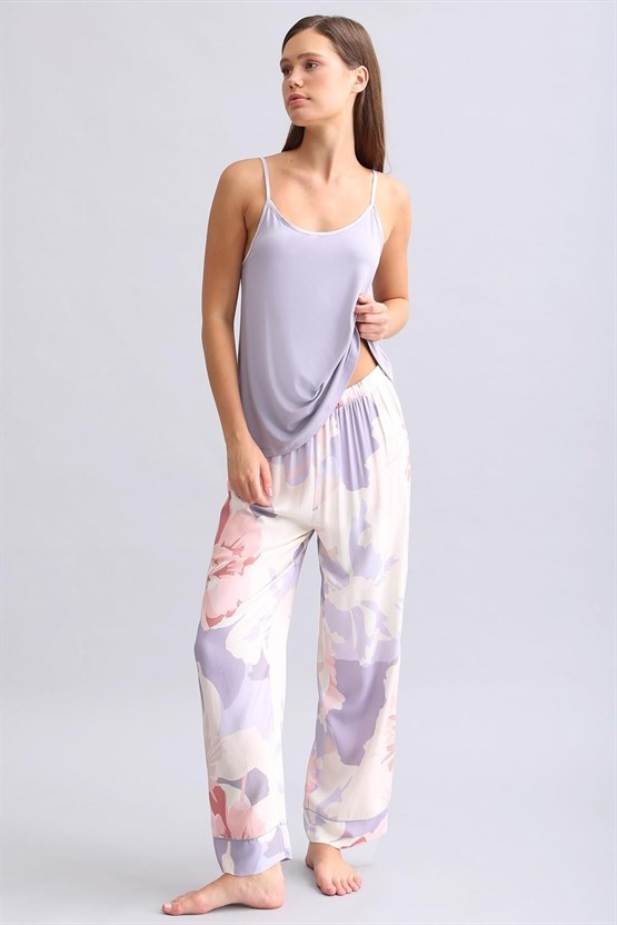 Mısırlı Kadın Bambu Atlet Pijama Üst Violet