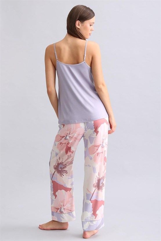 Mısırlı Kadın Bambu Atlet Pijama Üst Violet