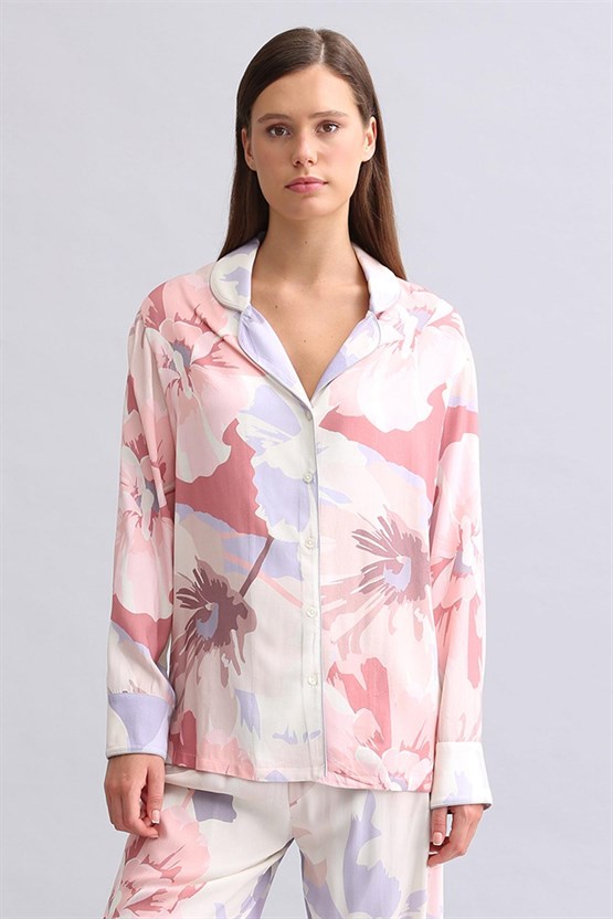 Mısırlı Kadın Bambu Gömlek Koyu Lila