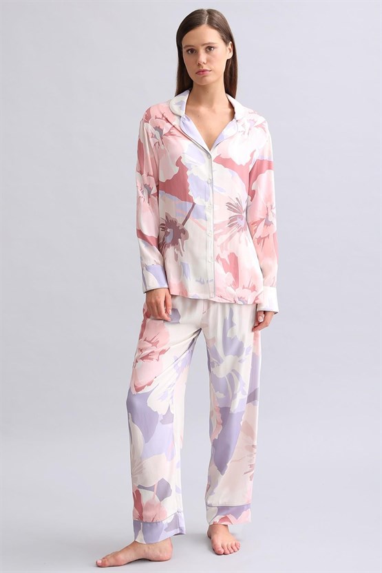 Mısırlı Kadın Bambu Gömlek Koyu Lila