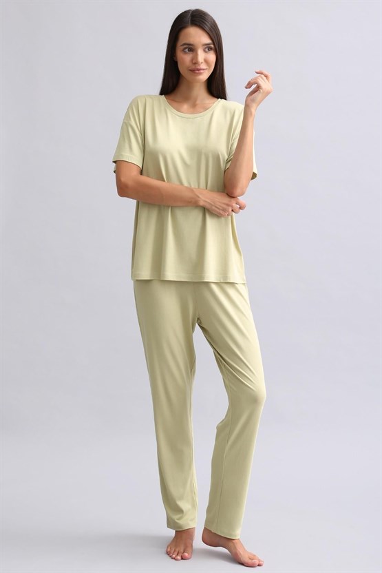Mısırlı Kadın Bambu Pijama Alt Adaçayı Yeşili