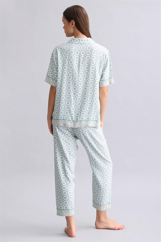Mısırlı Kadın Bambu Pijama Takımı Çağla Yeşili