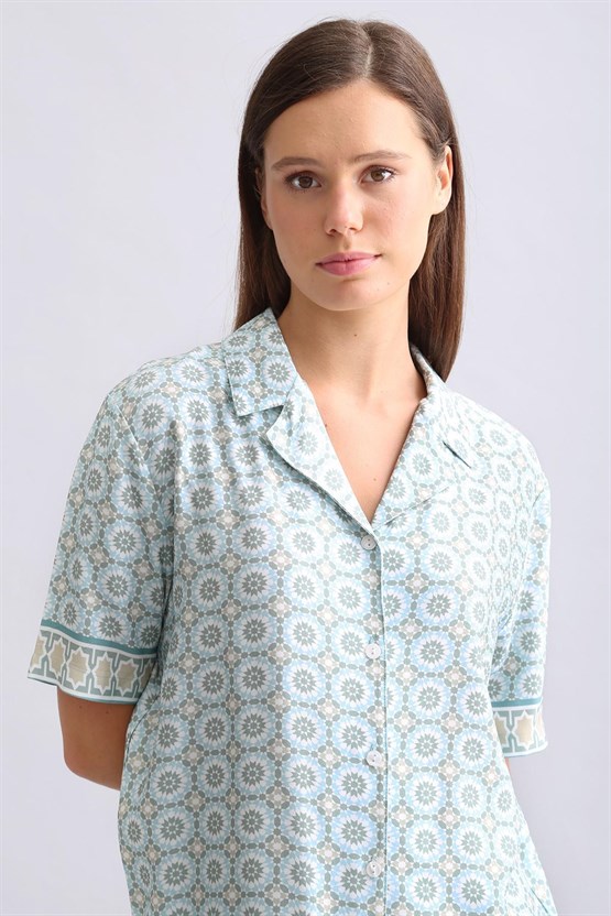 Mısırlı Kadın Bambu Pijama Takımı Çağla Yeşili