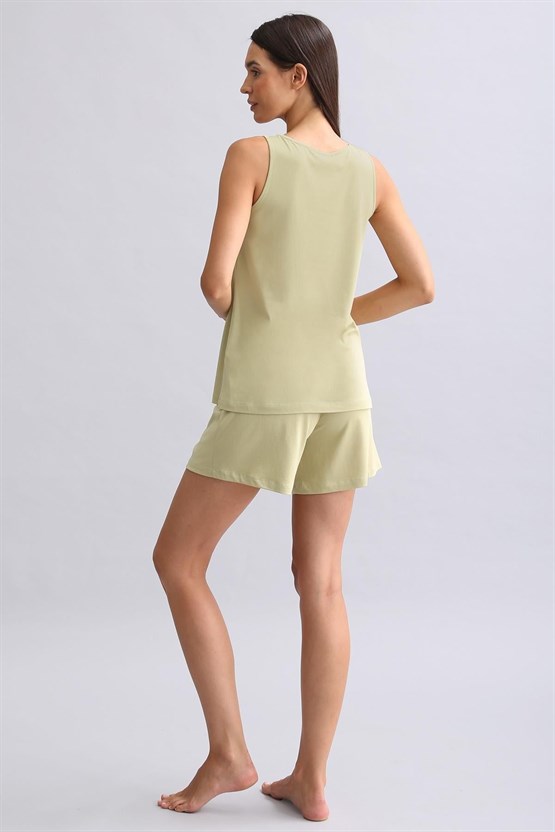 Mısırlı Kadın Bambu Şort Adaçayı Yeşili