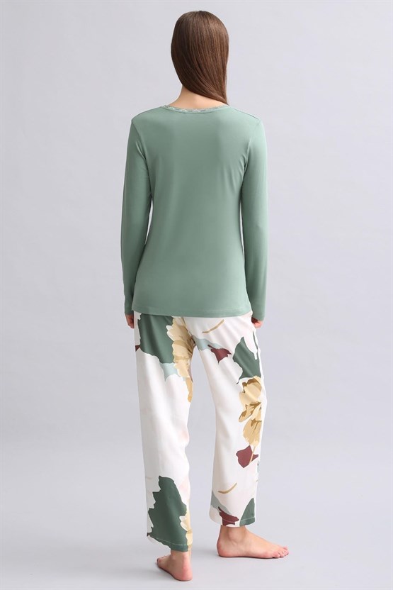 Mısırlı Kadın Bambu Sweatshirt Çağla Yeşili