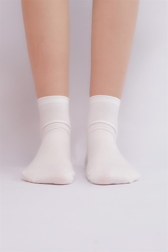 Mısırlı Kadın Bambu Tekli Yazlık Kısa Konç Çorap Ekru