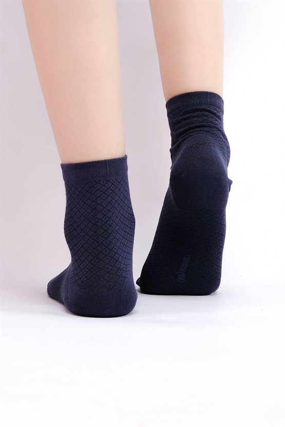 Mısırlı Kadın Bambu Tekli Yazlık Kısa Konç Çorap Lacivert