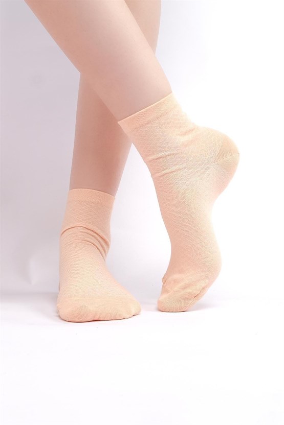 Mısırlı Kadın Bambu Tekli Yazlık Kısa Konç Çorap Somon