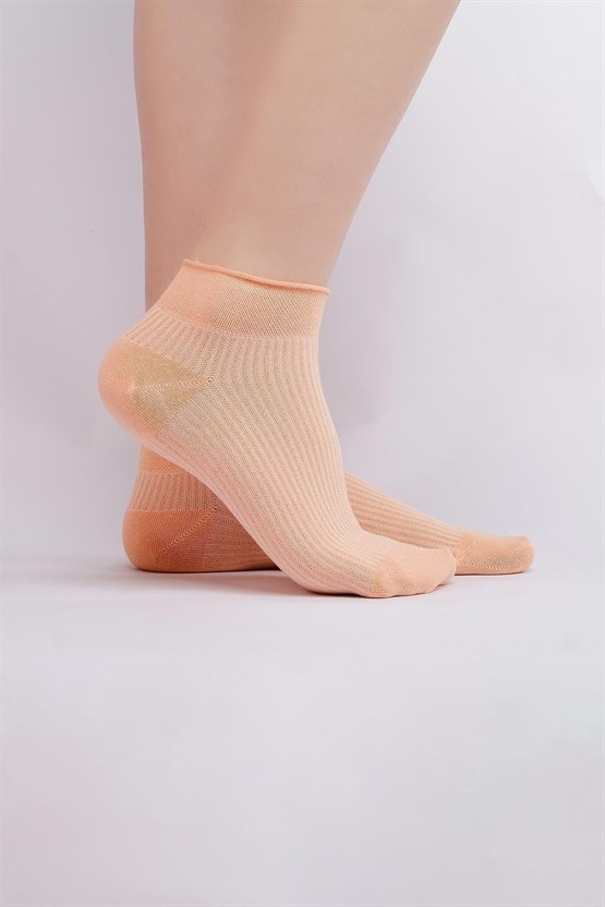 Mısırlı Kadın Bambu Tekli Yazlık Sneaker Çorap Somon