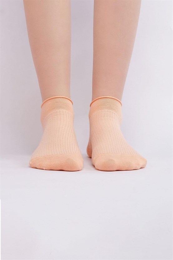 Mısırlı Kadın Bambu Tekli Yazlık Sneaker Çorap Somon