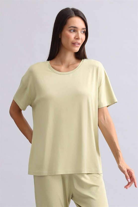 Mısırlı Kadın Bambu Tişört Adaçayı Yeşili