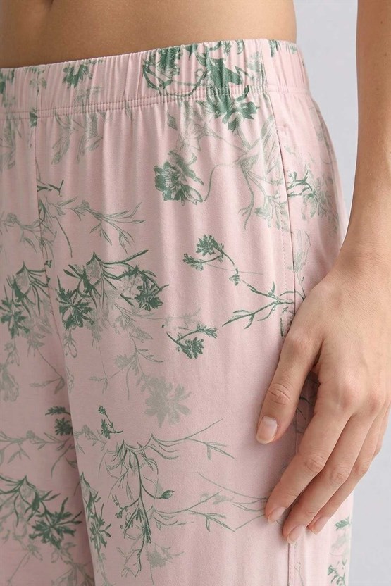 Mısırlı Kadın Dokuma Alt Pijama Gül Kurusu