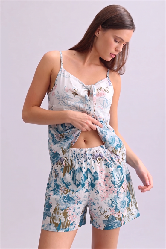 Mısırlı Kadın Dokuma Atlet Bağlamalı Mavi