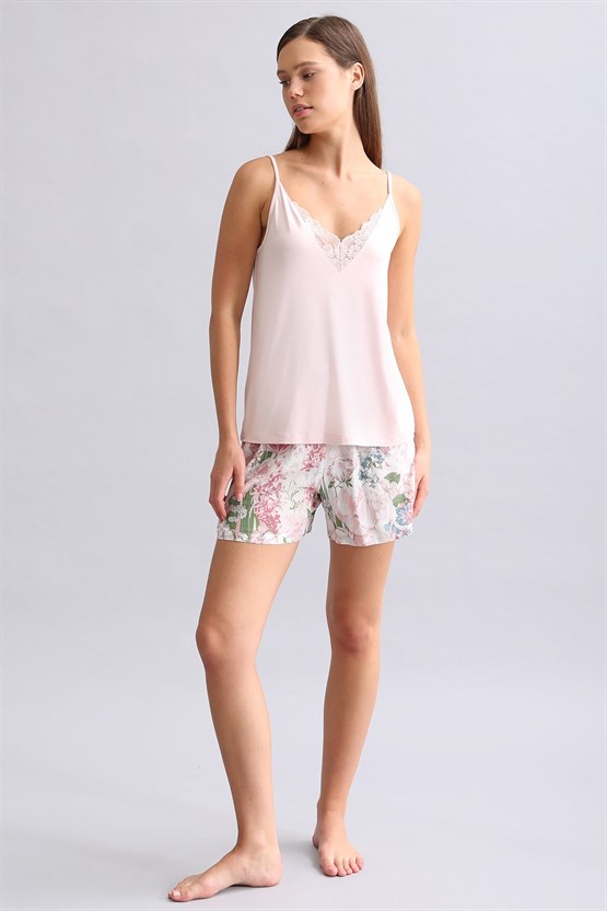 Mısırlı Kadın Dokuma Midi Şort Gül Kurusu