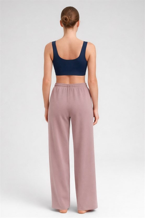 Mısırlı Kadın Düz Pantolon Gül Kurusu