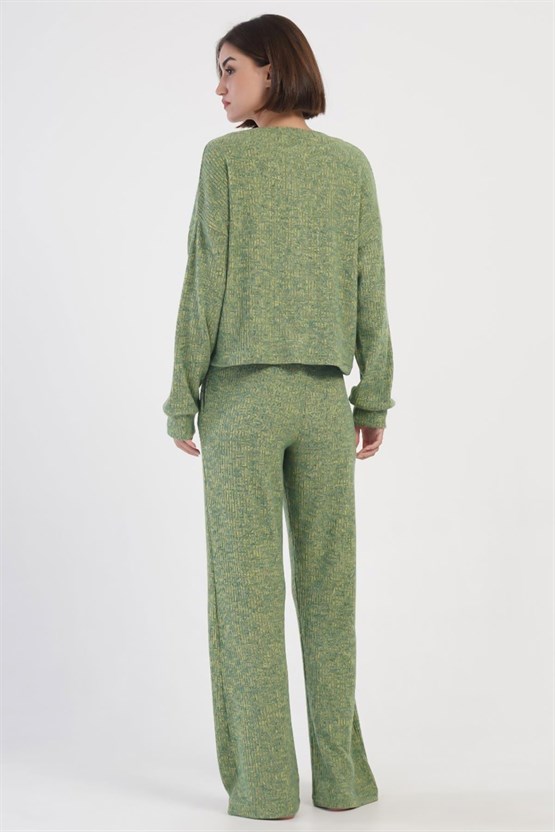 Mısırlı Kadın Kaşkorse Düğmeli Takım Yeşil