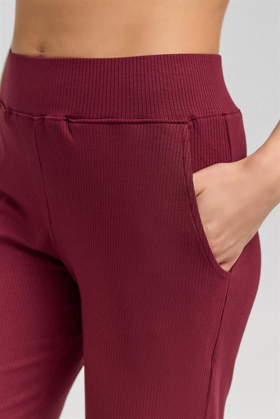 Mısırlı Kadın Kaşkorse Jogger Pantolon Bordo