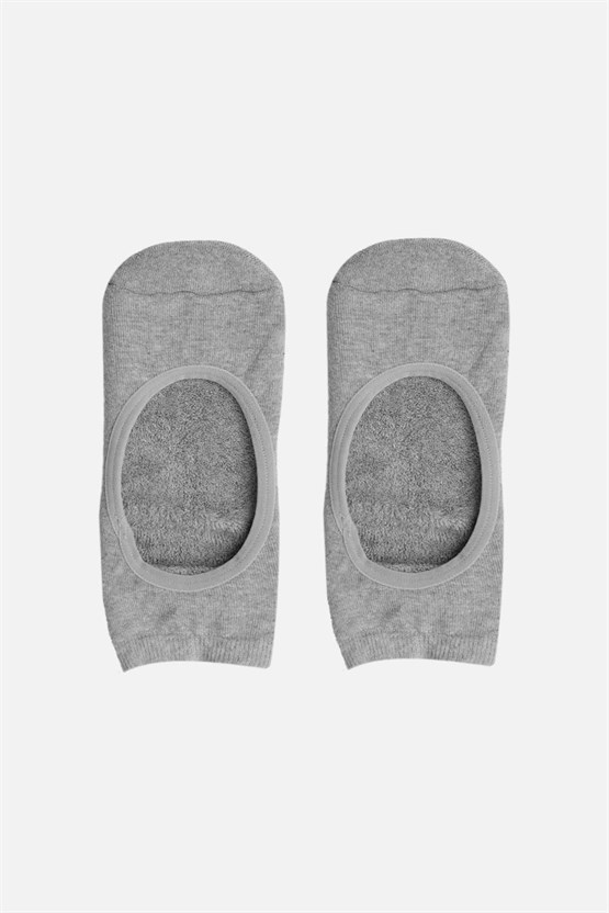 Mısırlı Kadın Kaydırmaz 2 Çift Pilates ve Yoga Çorabı Gri