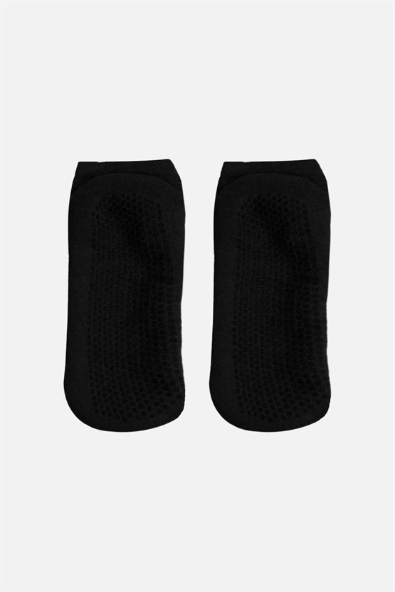 Mısırlı Kadın Kaydırmaz 2 Çift Pilates ve Yoga Çorabı Siyah