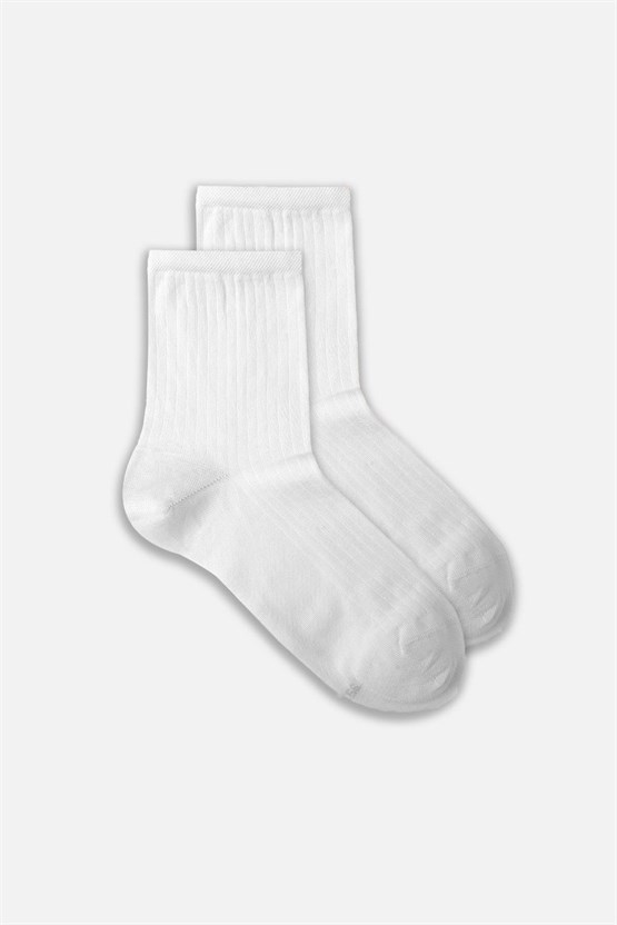 Mısırlı Kadın Merserize Tekli Soket Çorap Beyaz