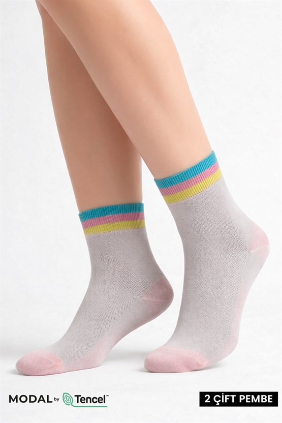 Mısırlı Kadın Modal 12li Kutulu Soket Çorap Çok Renkli