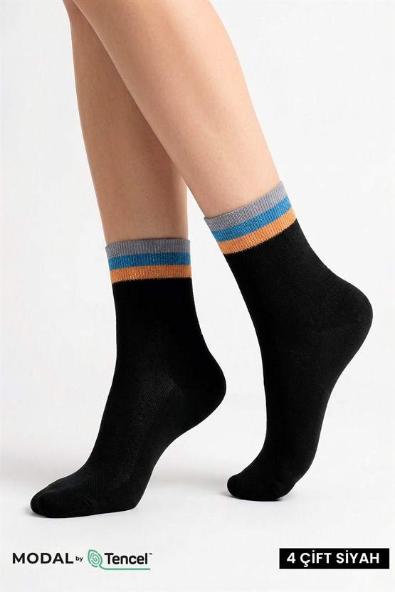 Mısırlı Kadın Modal 12li Kutulu Soket Çorap Çok Renkli