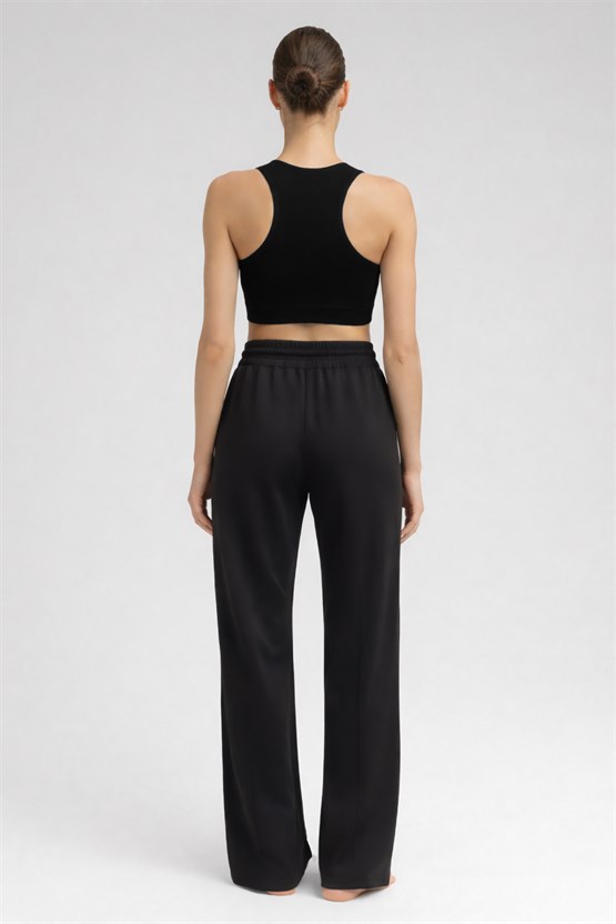 Mısırlı Kadın Modal Önü Dikişli Düz Paça Pantolon Antrasit