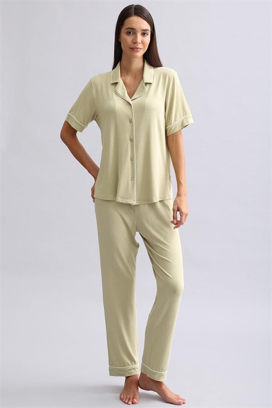 Mısırlı Kadın Modal Pijama Alt Adaçayı Yeşili