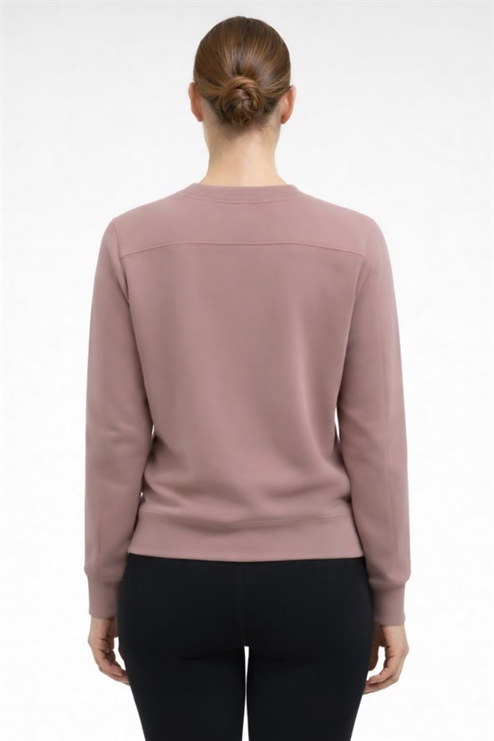 Mısırlı Kadın Modal Sweatshirt Gül Kurusu