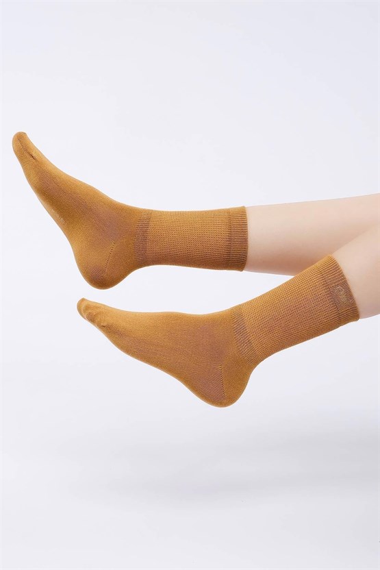 Mısırlı Kadın Modal Tekli Soket Çorap Hardal