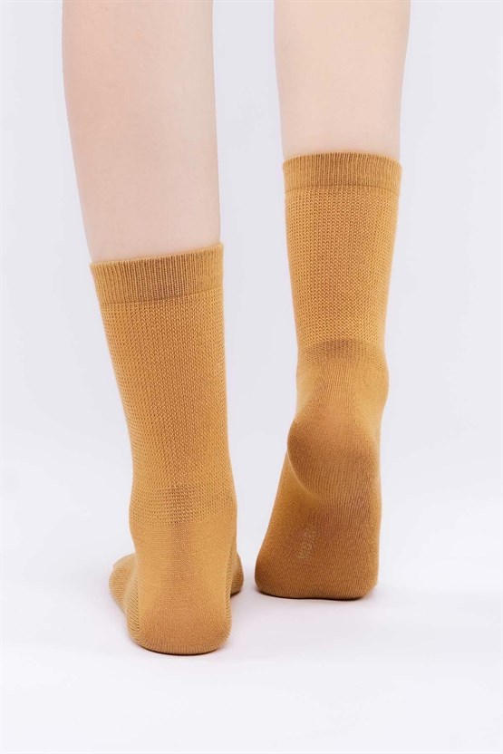 Mısırlı Kadın Modal Tekli Soket Çorap Hardal
