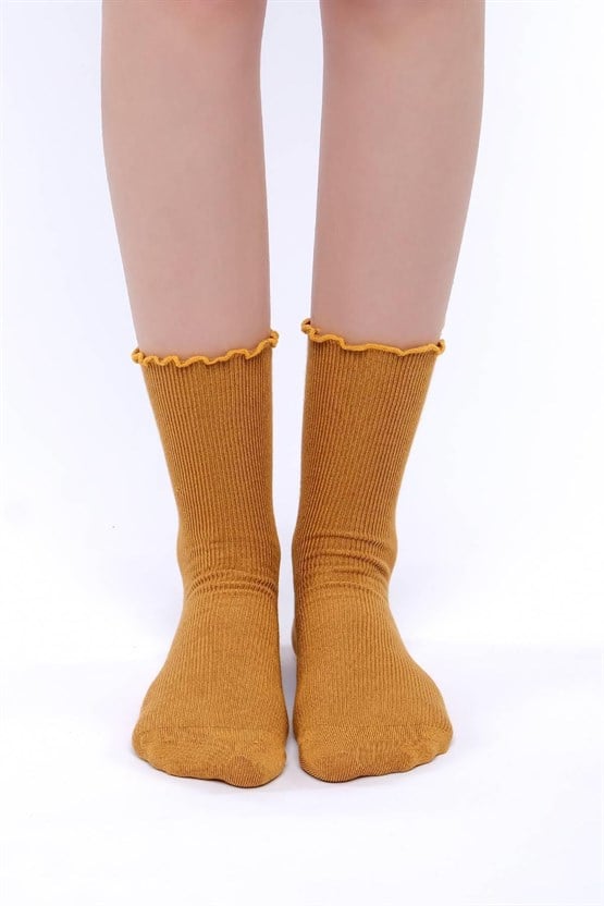 Mısırlı Kadın Modal Tekli Soket Çorap Hardal