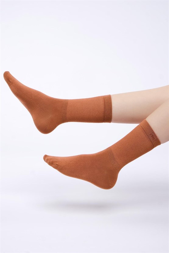 Mısırlı Kadın Modal Tekli Soket Çorap Kiremit