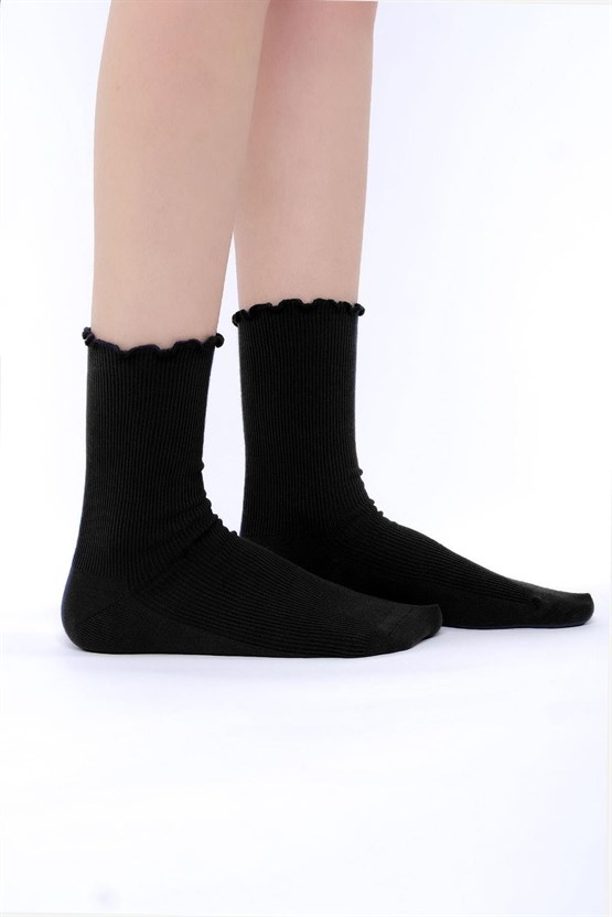 Mısırlı Kadın Modal Tekli Soket Çorap Siyah
