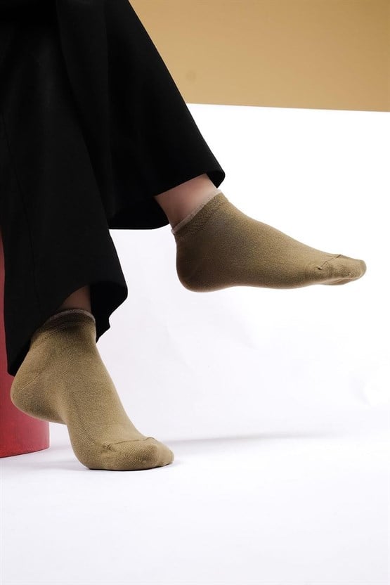 Mısırlı Kadın Modal Tekli Yazlık Sneaker Çorap Yeşil