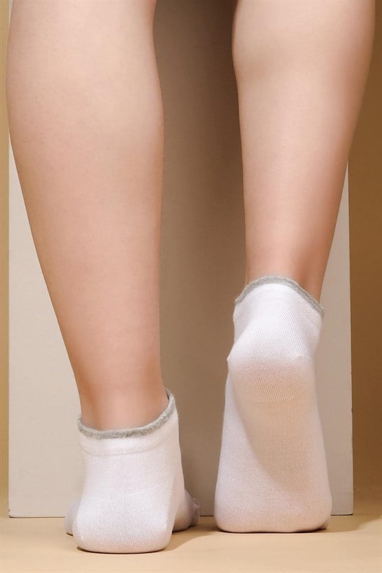 Mısırlı Kadın Modal Tekli Yazlık Sneaker Çorap Beyaz