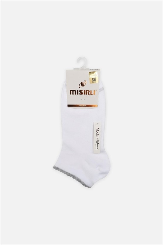 Mısırlı Kadın Modal Tekli Yazlık Sneaker Çorap Beyaz