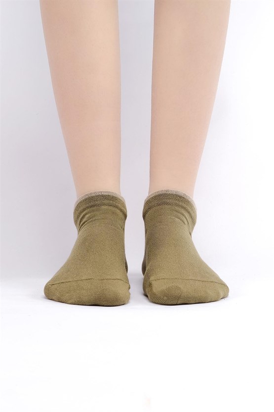 Mısırlı Kadın Modal Tekli Yazlık Sneaker Çorap Yeşil