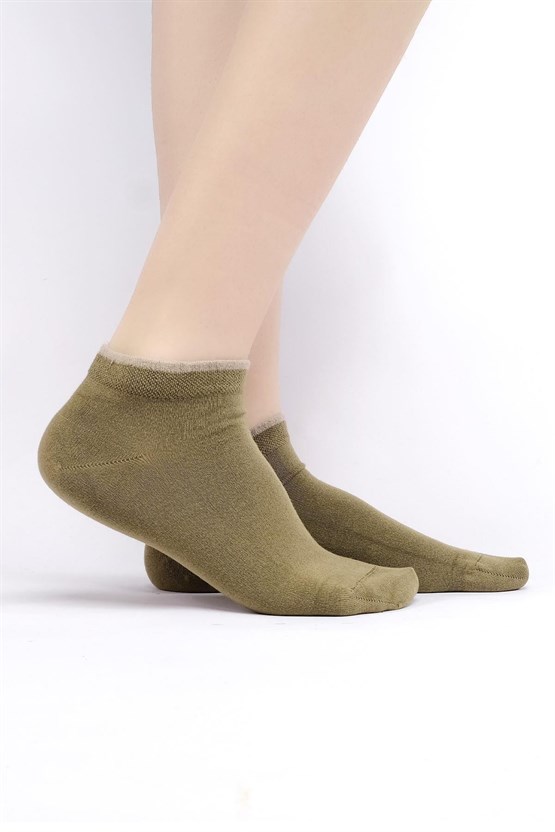 Mısırlı Kadın Modal Tekli Yazlık Sneaker Çorap Yeşil