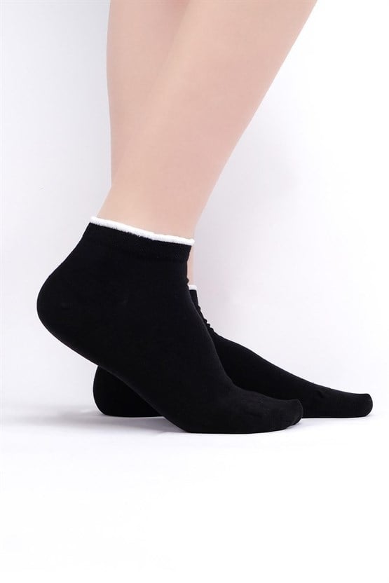Mısırlı Kadın Modal Tekli Yazlık Sneaker Çorap Siyah