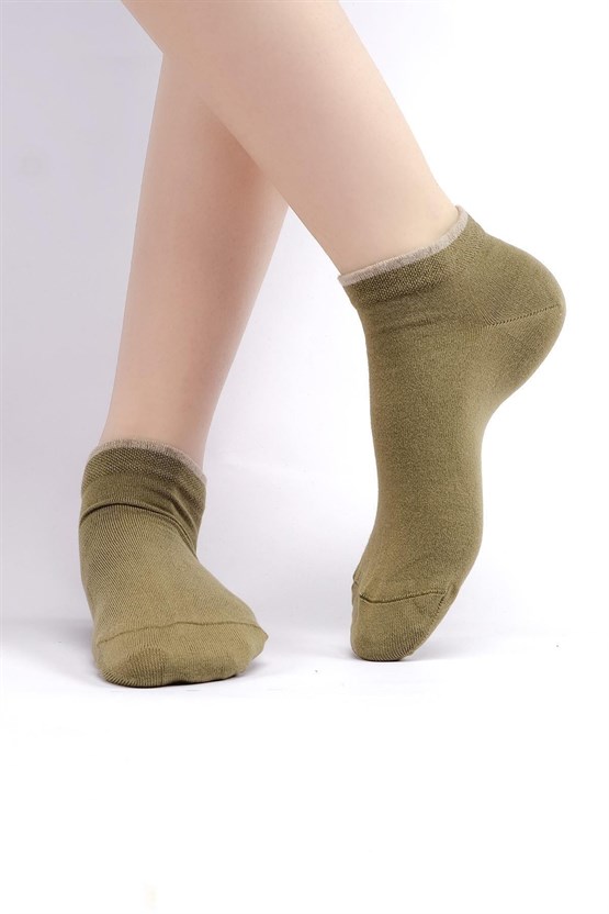 Mısırlı Kadın Modal Tekli Yazlık Sneaker Çorap Yeşil
